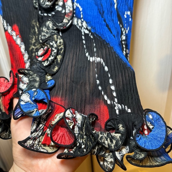 Alison Sheri - Y2K Long Sleeve Stylish Chic Red and Blue Women's Top in Size XL - Picture 10 of 11